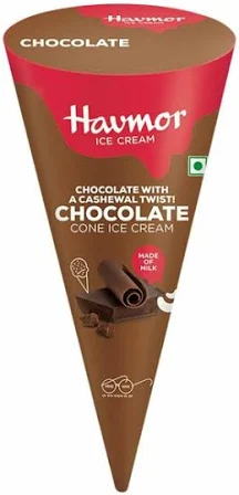 Havmor Chocolate with a Cashewal Twist Cone Ice Cream 110 ml (Wrap)